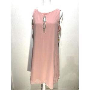 SL Fashion NY dress cardigan beaded formal wedding guest powder pink women 8 New